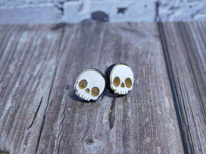 Skull Stud Earrings-Rogue Magnolia Custom Designs