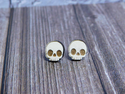 Skull Stud Earrings-Rogue Magnolia Custom Designs