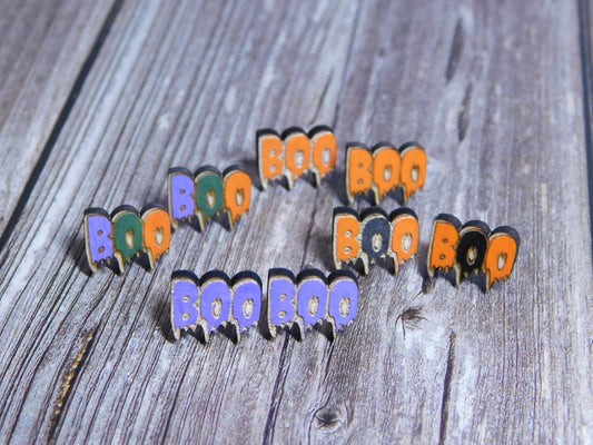 BOO Stud Earrings-Rogue Magnolia Custom Designs