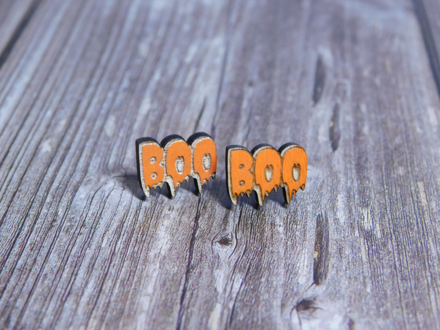 BOO Stud Earrings-Rogue Magnolia Custom Designs