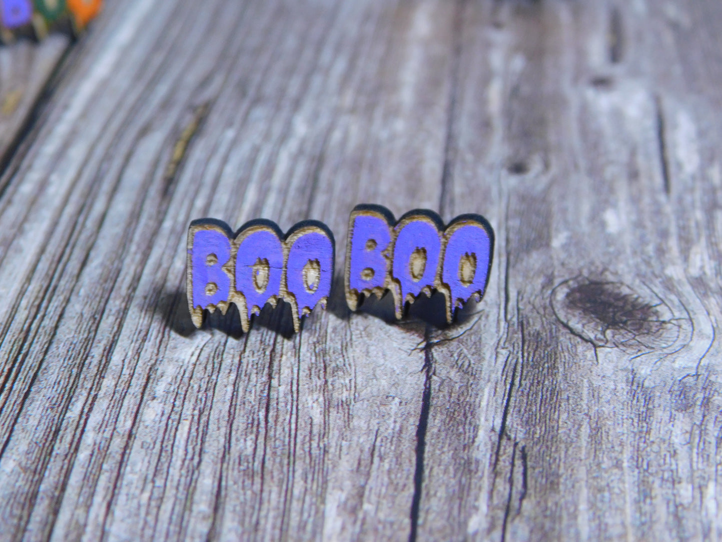 BOO Stud Earrings-Rogue Magnolia Custom Designs