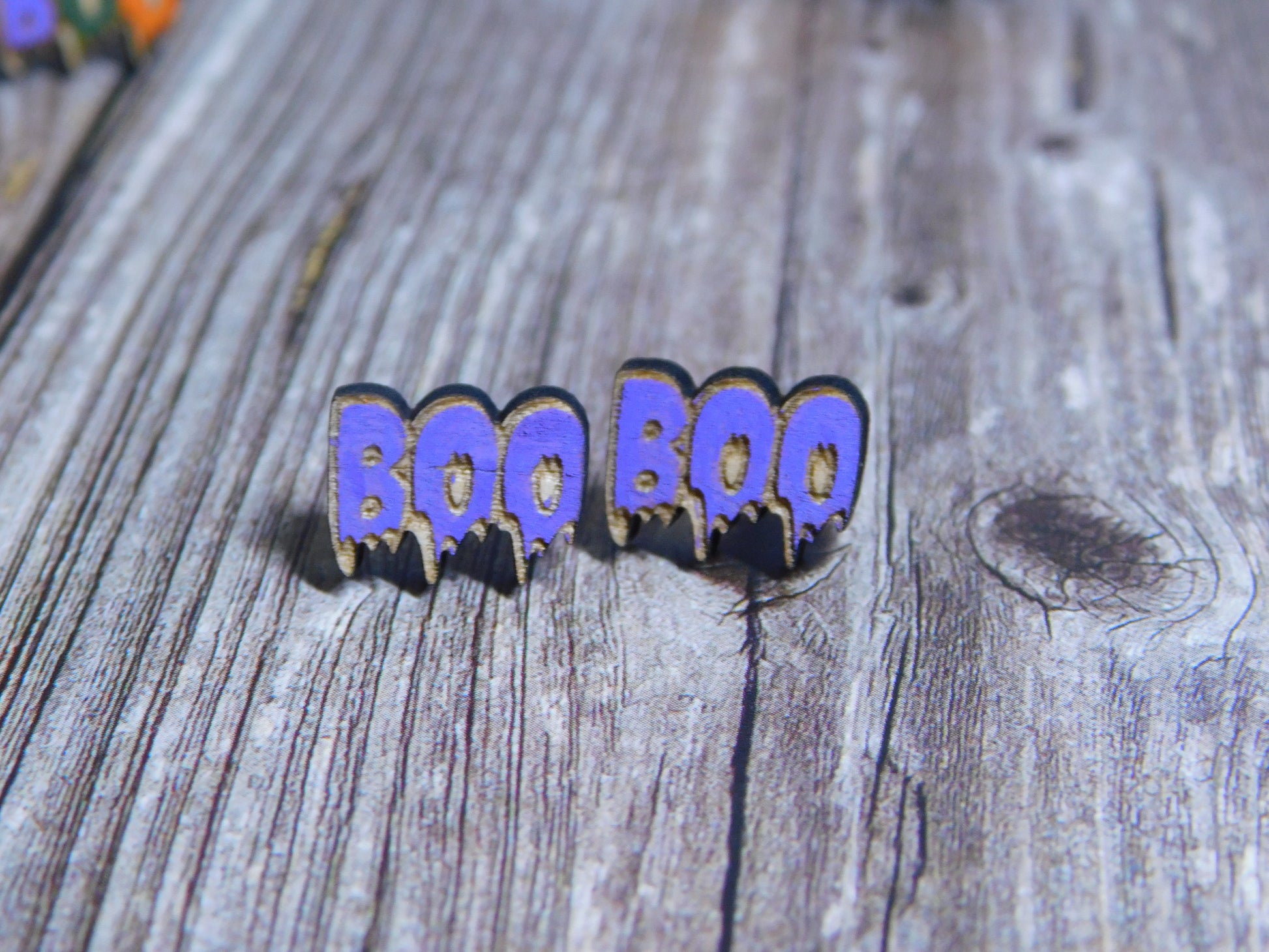BOO Stud Earrings-Rogue Magnolia Custom Designs