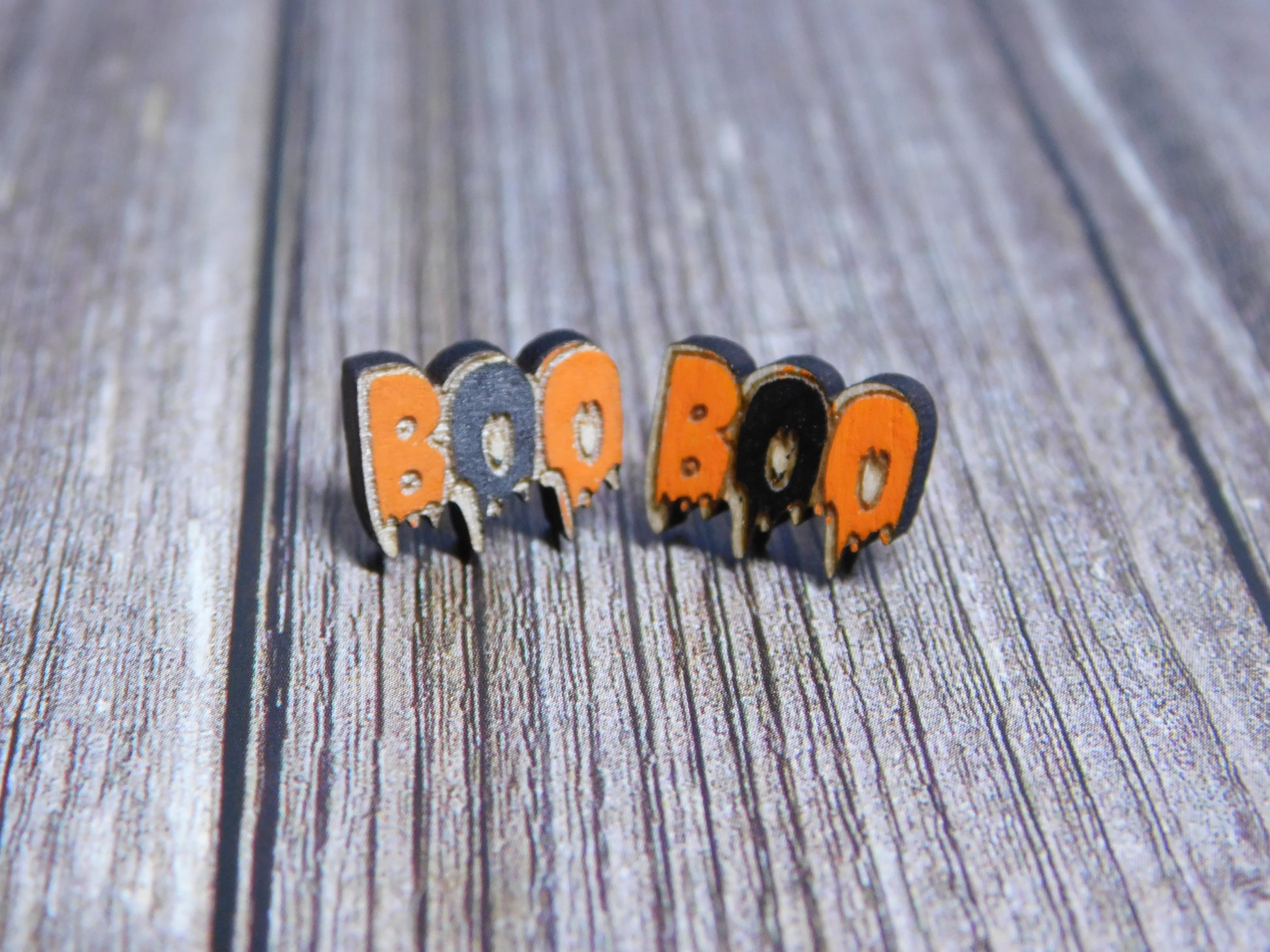 BOO Stud Earrings-Rogue Magnolia Custom Designs
