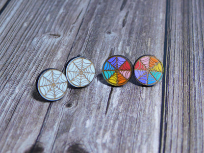 Stained Glass Stud Earrings-Rogue Magnolia Custom Designs