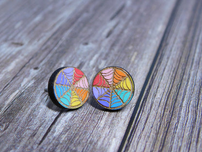 Stained Glass Stud Earrings-Rogue Magnolia Custom Designs