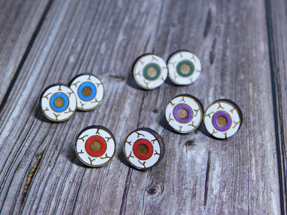 Creepy Eyeball Stud Earrings-Rogue Magnolia Custom Designs