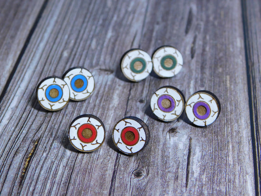 Creepy Eyeball Stud Earrings-Rogue Magnolia Custom Designs