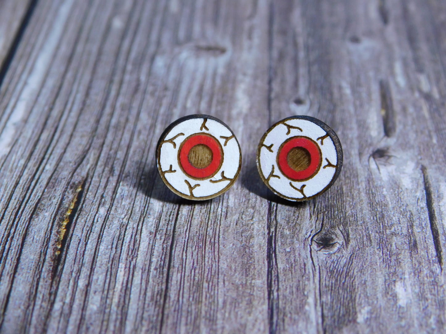 Creepy Eyeball Stud Earrings-Rogue Magnolia Custom Designs