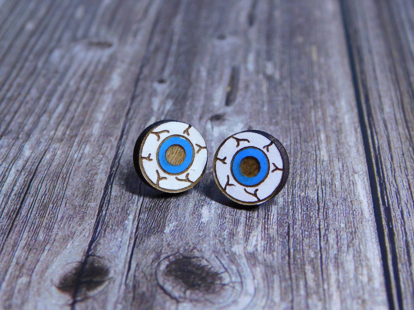 Creepy Eyeball Stud Earrings-Rogue Magnolia Custom Designs