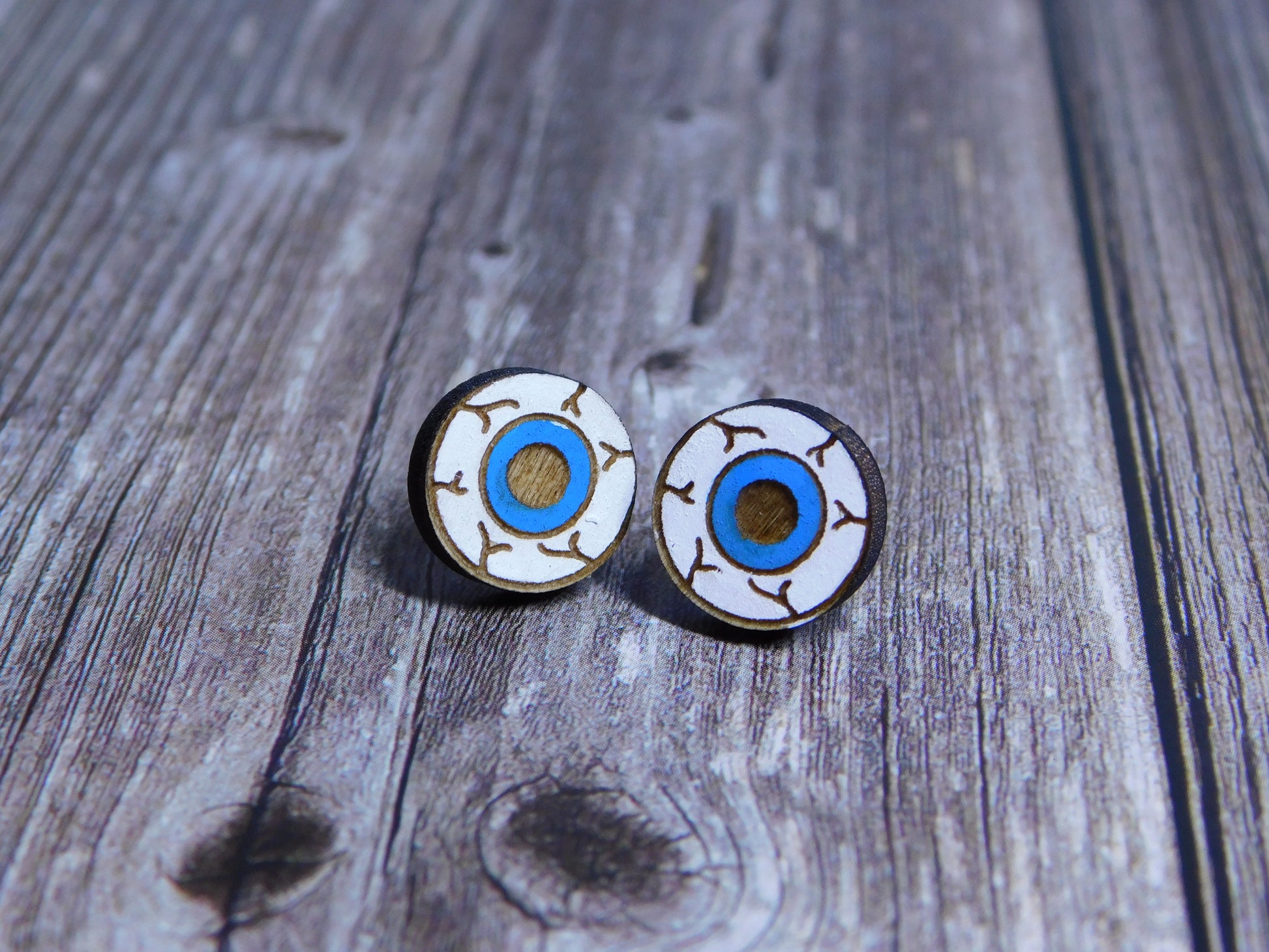Creepy Eyeball Stud Earrings-Rogue Magnolia Custom Designs