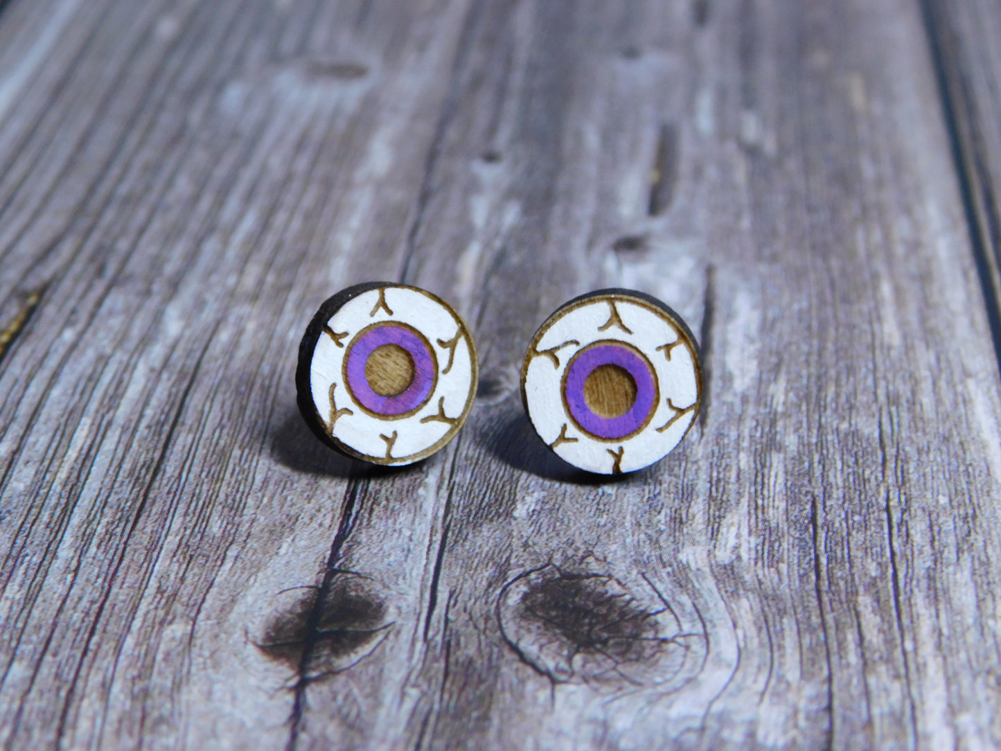Creepy Eyeball Stud Earrings-Rogue Magnolia Custom Designs