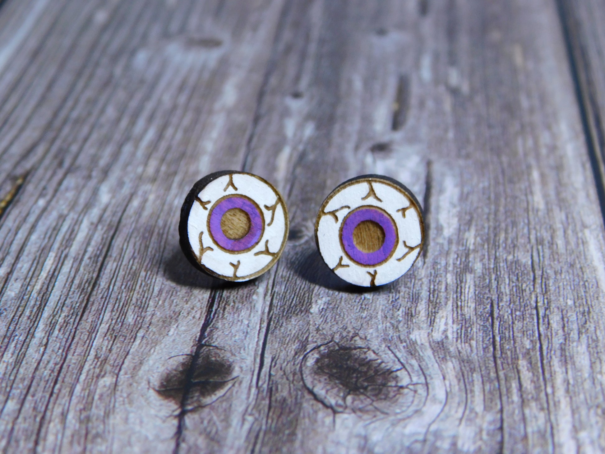 Creepy Eyeball Stud Earrings-Rogue Magnolia Custom Designs