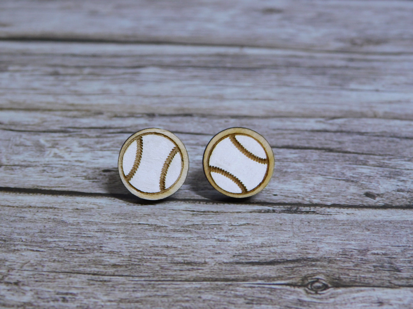 Baseball Stud Earrings-Rogue Magnolia Custom Designs