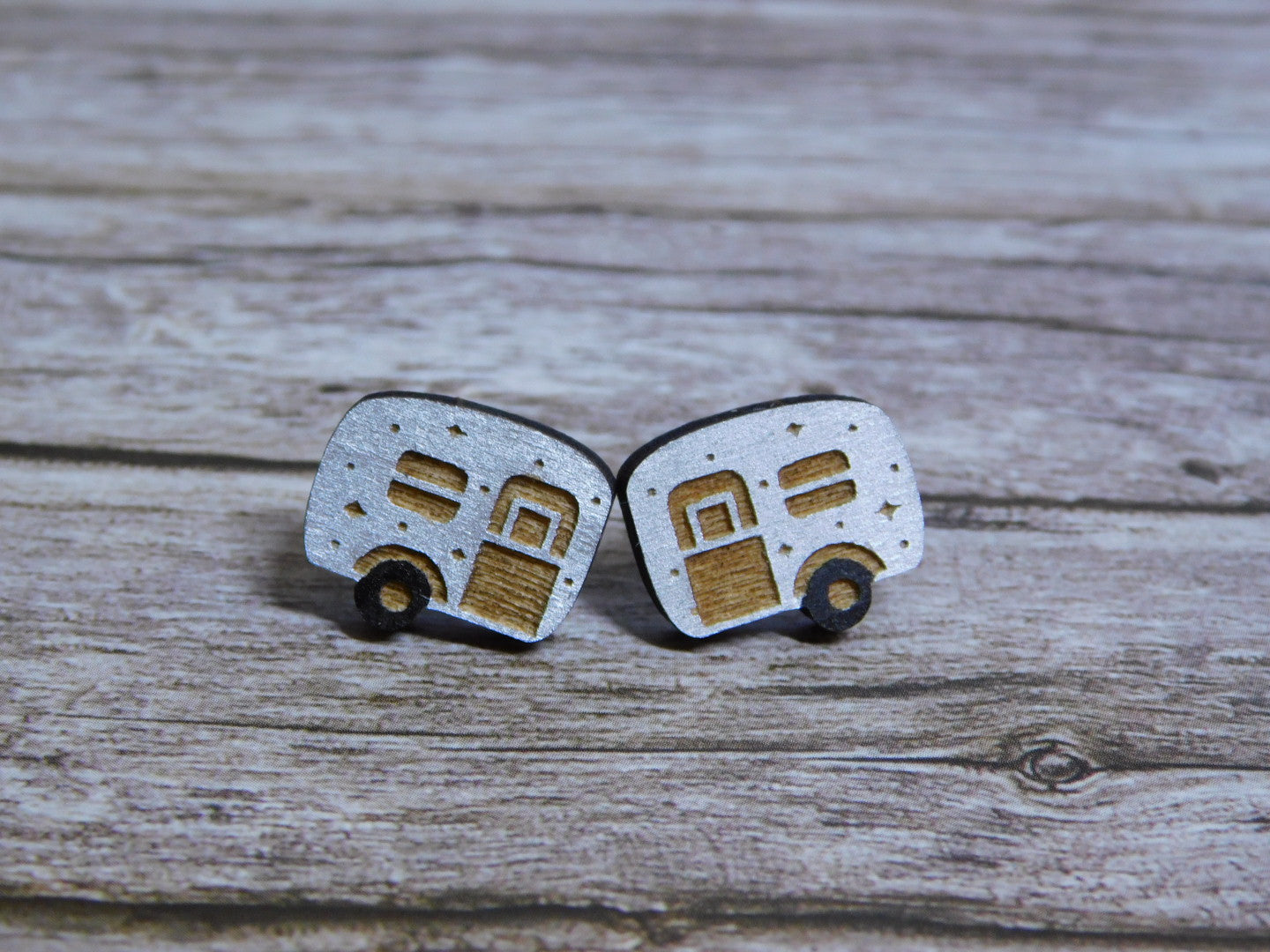 Camper Stud Earrings-Rogue Magnolia Custom Designs