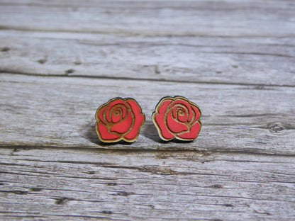 Rose Stud Earrings-Rogue Magnolia Custom Designs