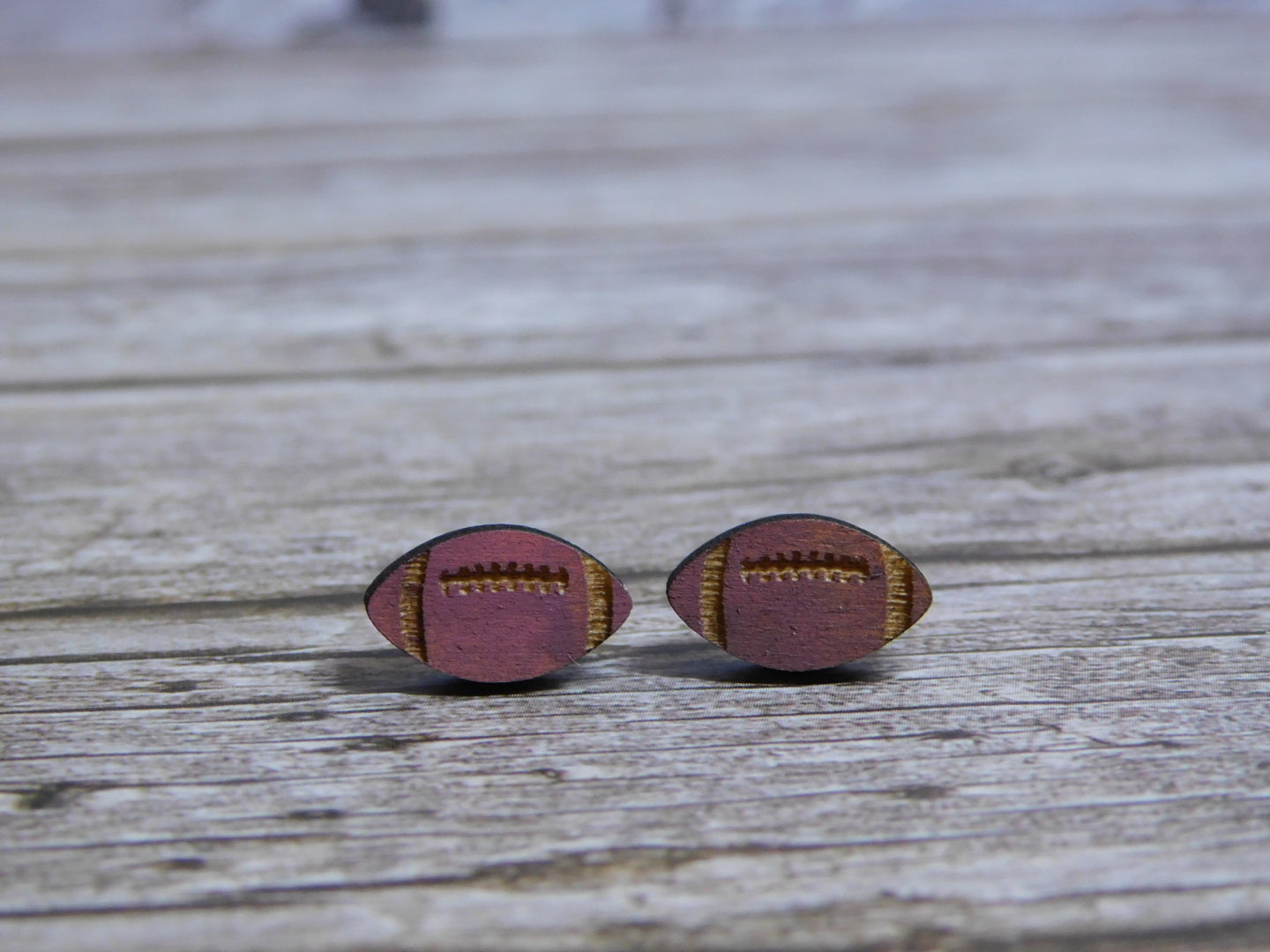 Football Stud Earrings-Rogue Magnolia Custom Designs