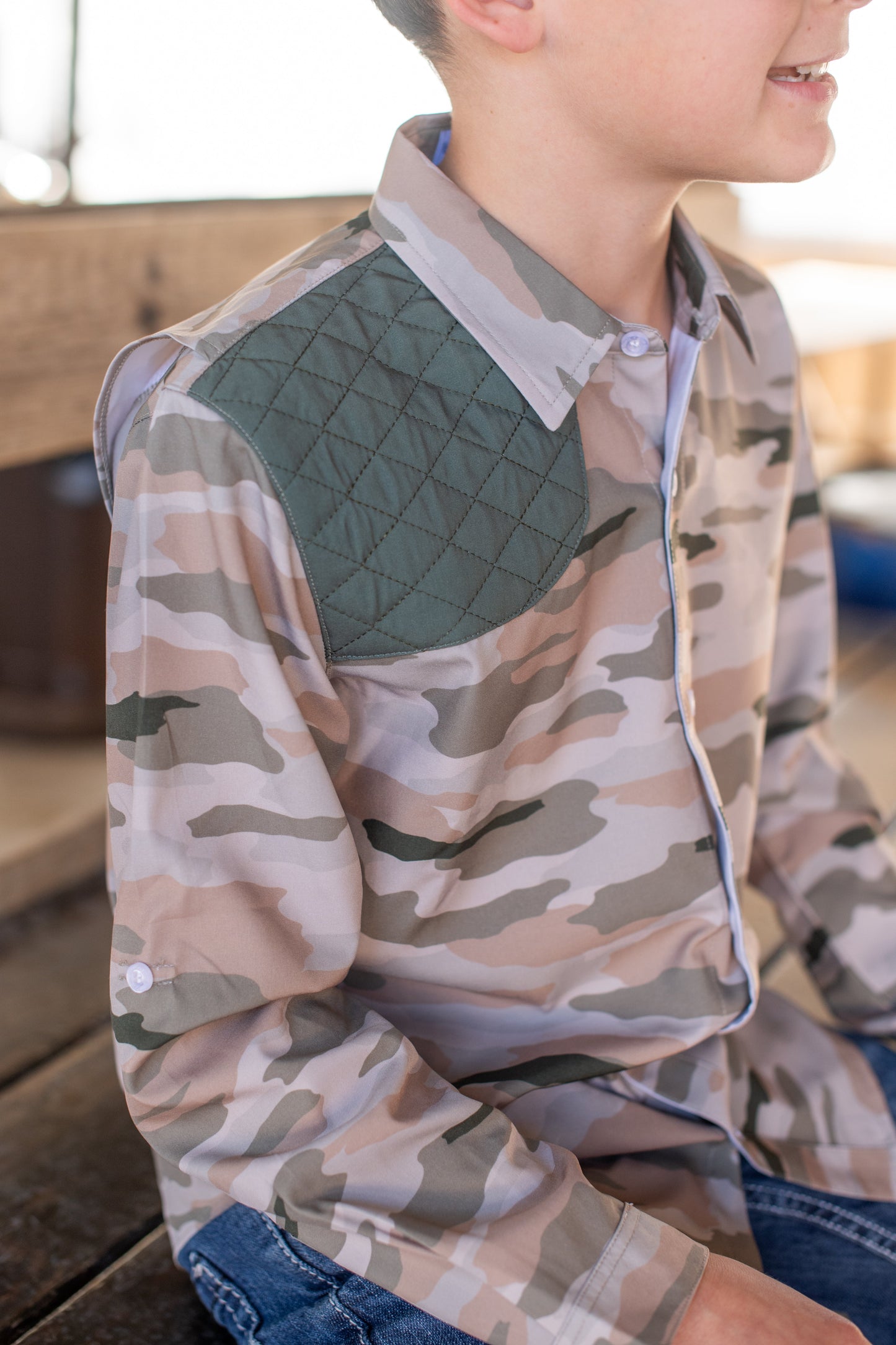 Classic Camo Long Sleeve Shirt – Ranch Collection | Boys Performance Button-Up