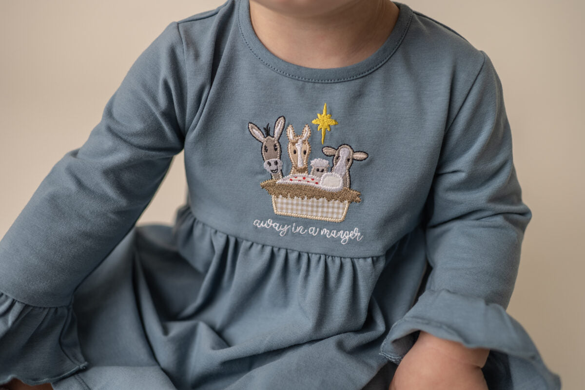 Away in a Manger Girls Romper