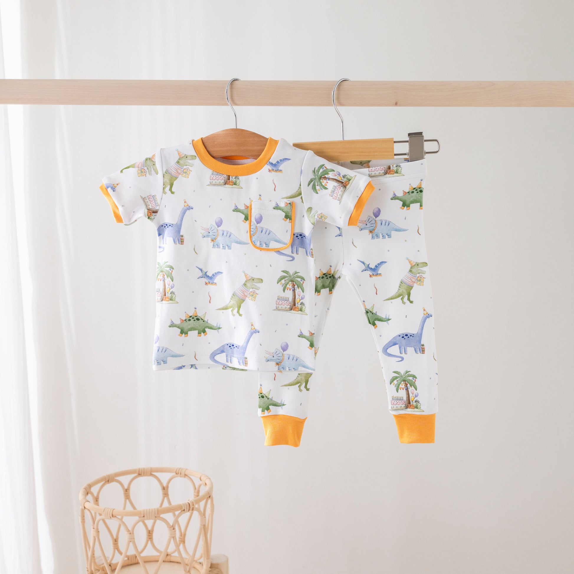 Dino-mite Birthday Organic Cotton Pajamas-Rogue Magnolia Custom Designs