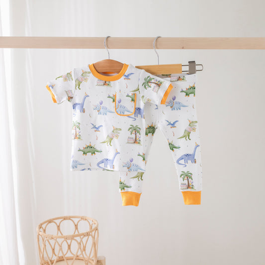 Dino-mite Birthday Organic Cotton Pajamas-Rogue Magnolia Custom Designs