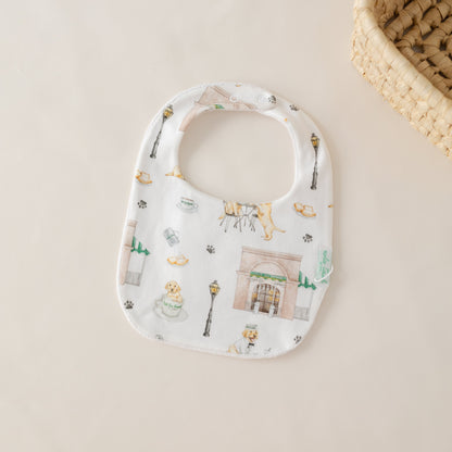 Powdered Sugar and Puppies Organic Cotton Baby Bib-Rogue Magnolia Custom Designs