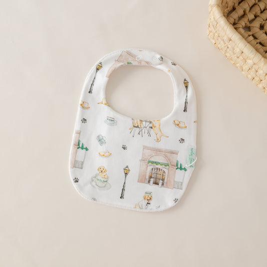 Powdered Sugar and Puppies Organic Cotton Baby Bib-Rogue Magnolia Custom Designs