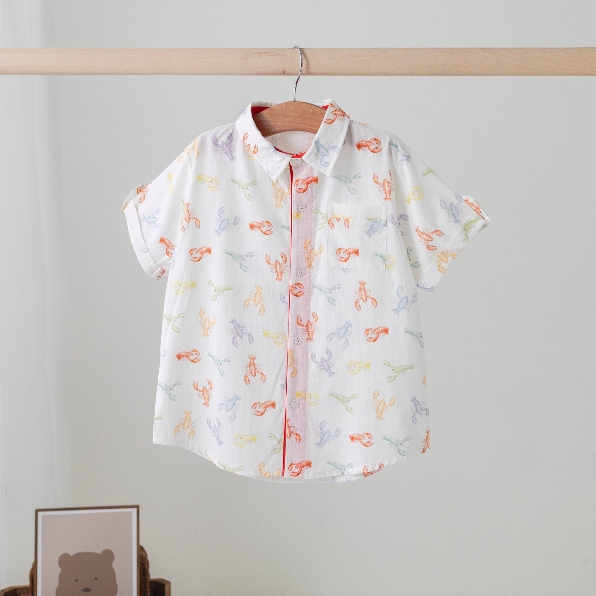 Colorful Claws Short Sleeve Collared Crawfish Shirt-Rogue Magnolia Custom Designs
