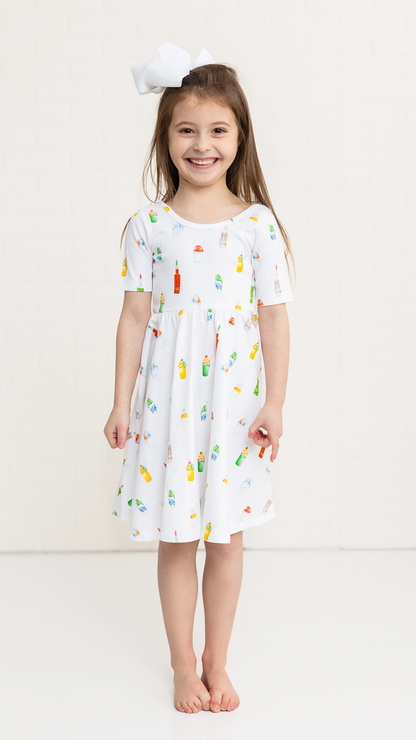 Sugar, Ice, & Everything Nice Organic Cotton Twirl Dress-Rogue Magnolia Custom Designs