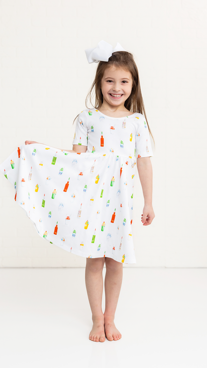 Sugar, Ice, & Everything Nice Organic Cotton Twirl Dress-Rogue Magnolia Custom Designs