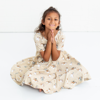 MVP: Louisiana Saints Organic Cotton Twirl Dress-Rogue Magnolia Custom Designs