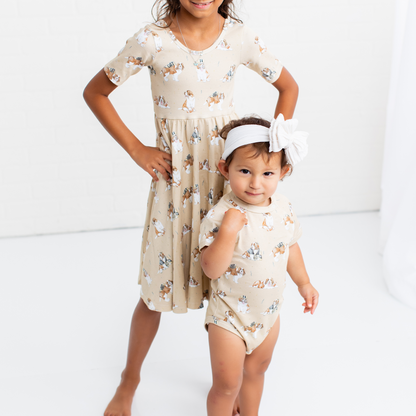MVP: Louisiana Saints Organic Cotton Twirl Dress-Rogue Magnolia Custom Designs