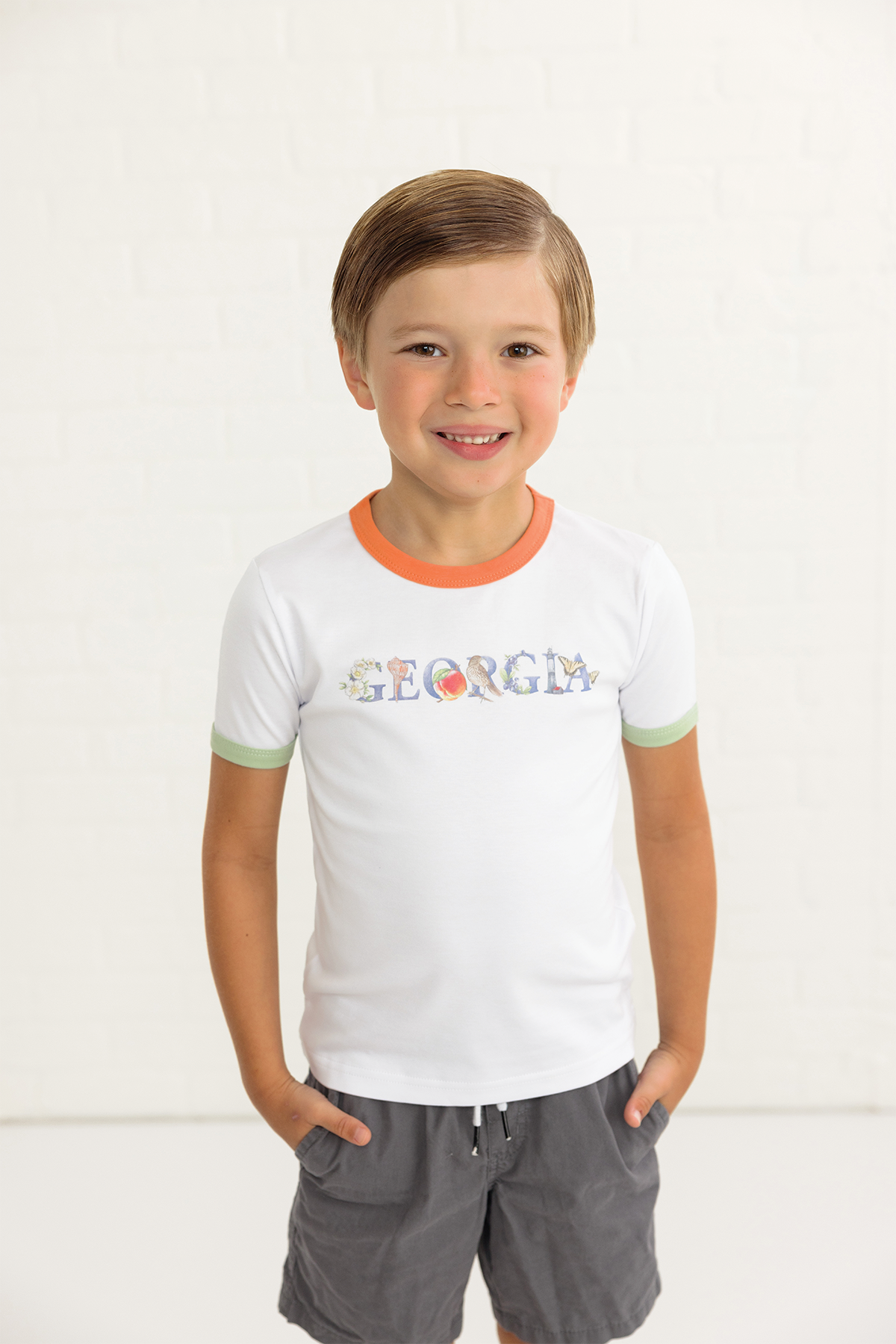 Peachy Georgia Organic Cotton Tee-Rogue Magnolia Custom Designs