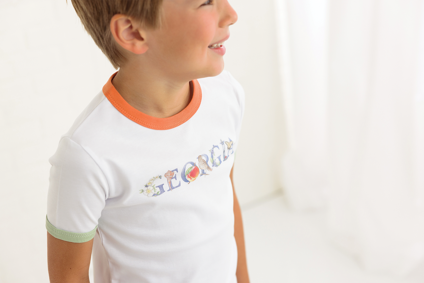 Peachy Georgia Organic Cotton Tee-Rogue Magnolia Custom Designs