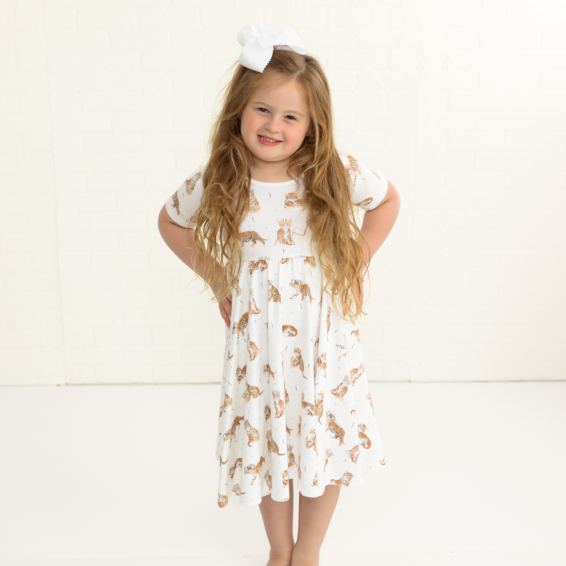 MVC: Louisiana Tigers Organic Cotton Twirl Dress-Rogue Magnolia Custom Designs