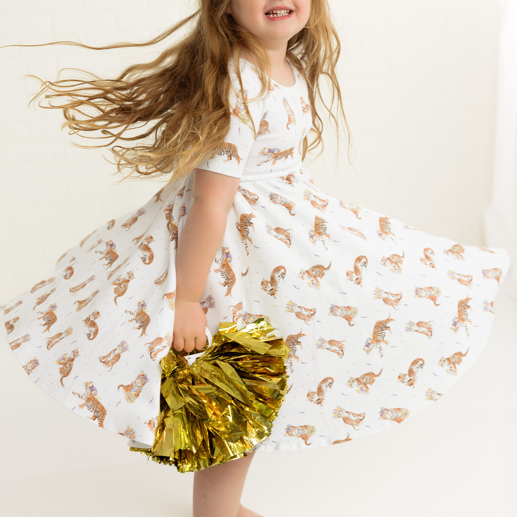 MVC: Louisiana Tigers Organic Cotton Twirl Dress-Rogue Magnolia Custom Designs