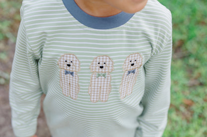 Puppy Dog Applique Boys Long Sleeve Top & Pants Set