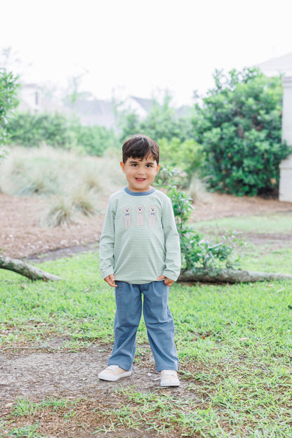 Puppy Dog Applique Boys Long Sleeve Top & Pants Set
