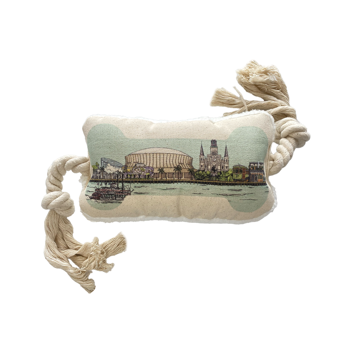 New Orleans Skyline Dog Rope Toy (No Text)-Rogue Magnolia Custom Designs
