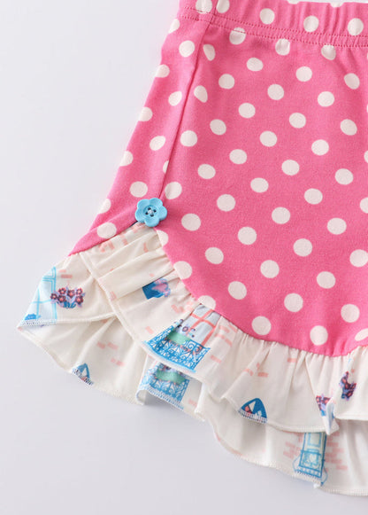 Platinum Balcony Strap Shorts Set– Playful Girls’ Summer Outfit