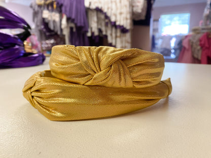 Top Knot Headband in Gold Shimmer