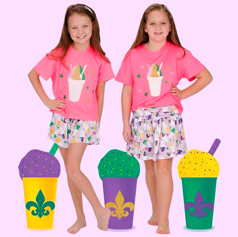 Mardi Gras Snoball Butterfly Short