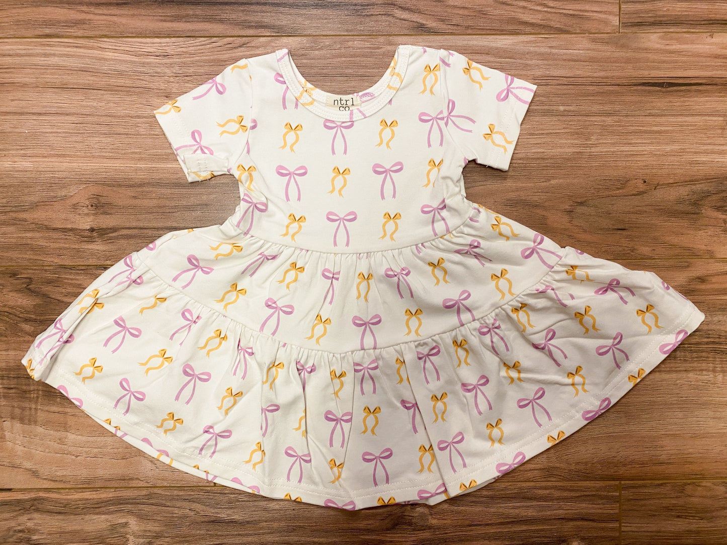 Put a Bow On It! Twirl Dress & Biker Shorts Set – Purple & Gold