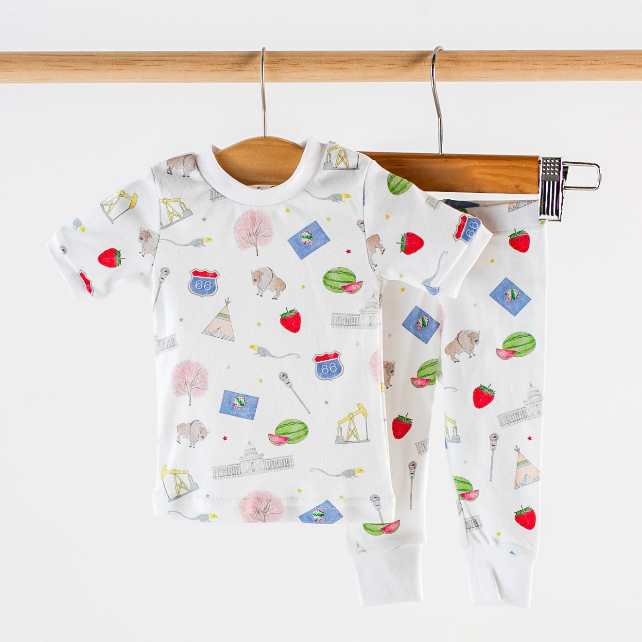 Oklahoma Kids Organic Cotton Pajama Set-Rogue Magnolia Custom Designs