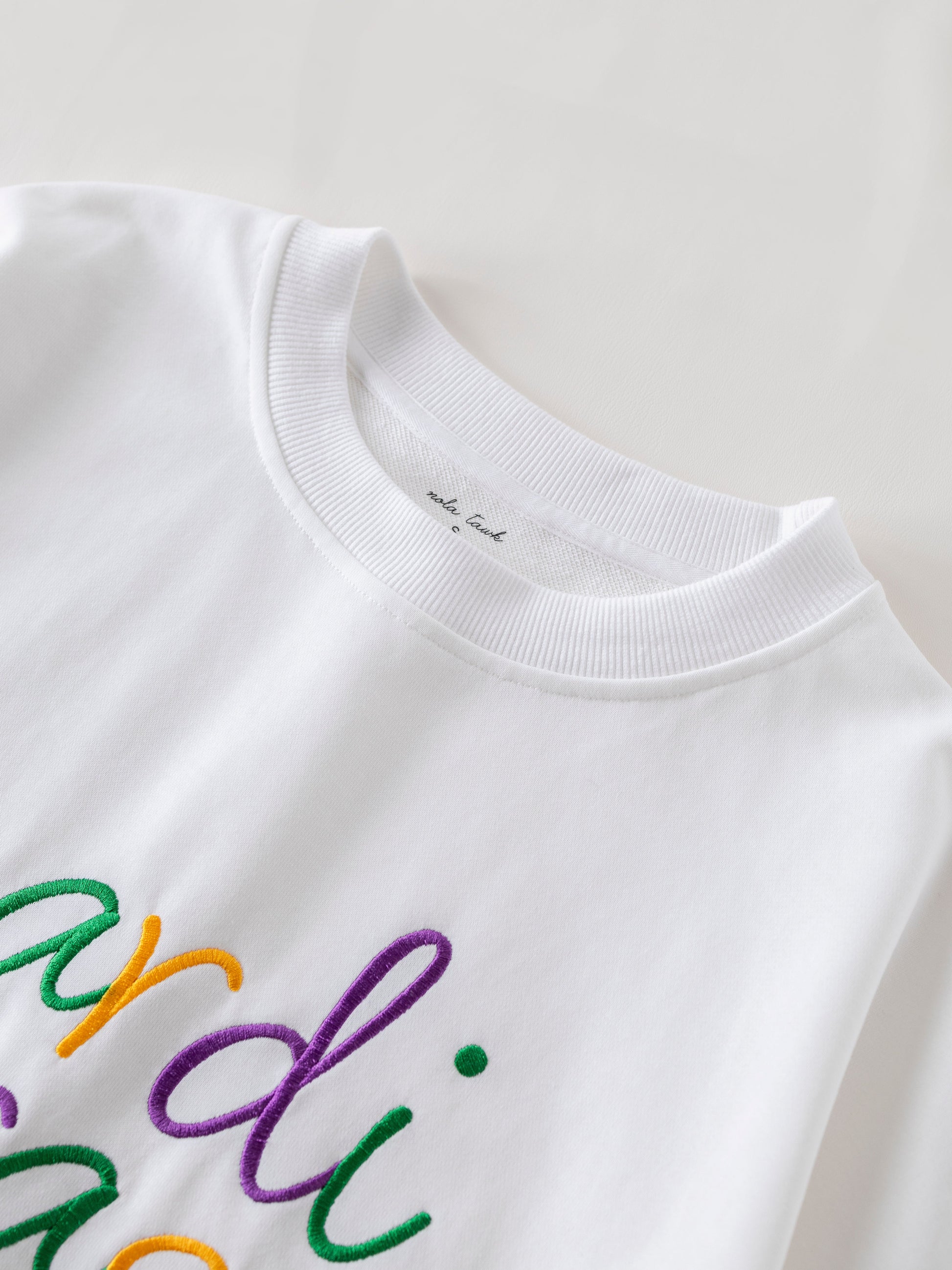 Women's Mardi Gras Sweatshirt With Side Bow-Rogue Magnolia Custom Designs