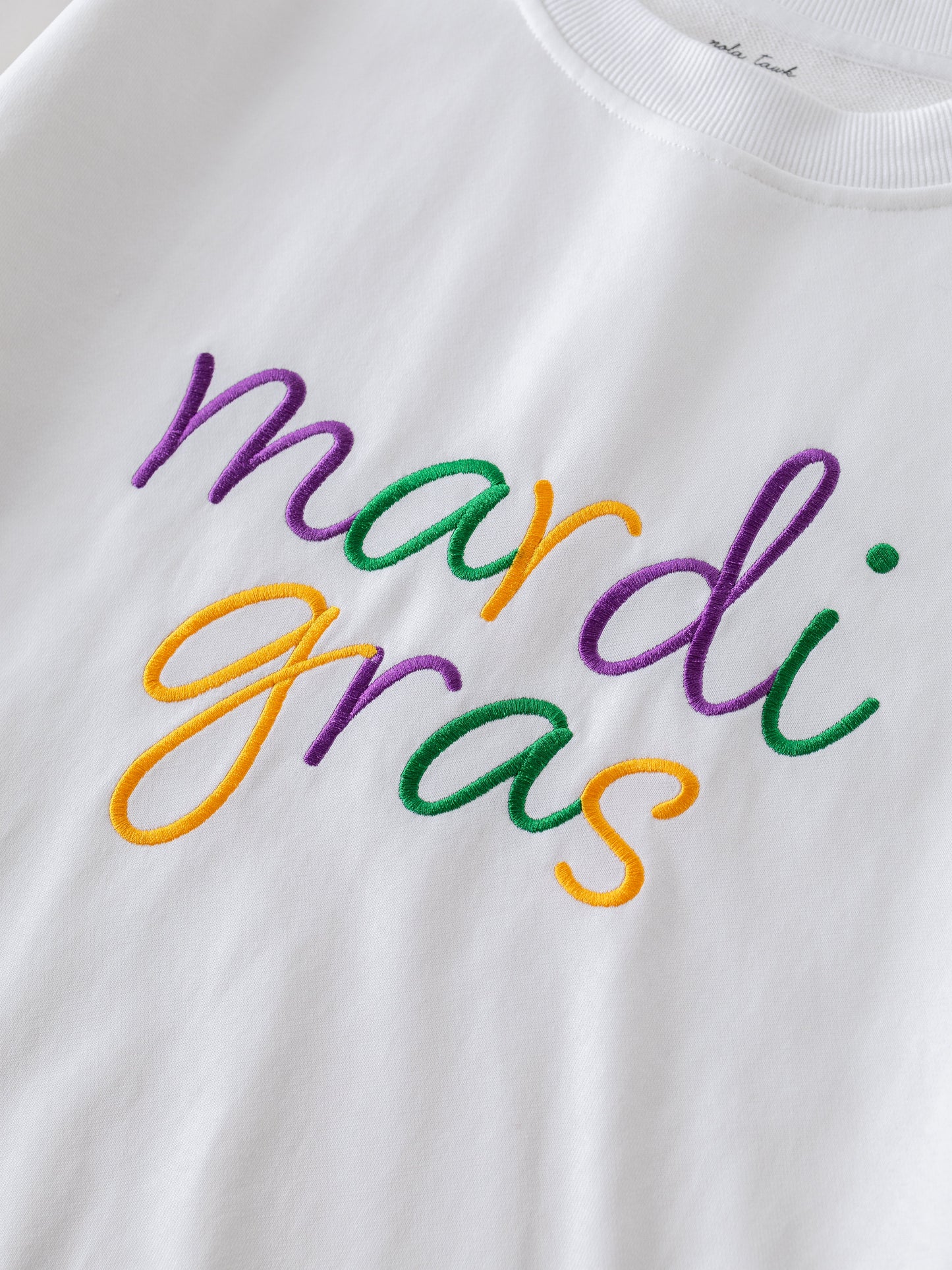 Women's Mardi Gras Sweatshirt With Side Bow-Rogue Magnolia Custom Designs