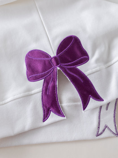 Women's Mardi Gras Sweatshirt With Side Bow-Rogue Magnolia Custom Designs