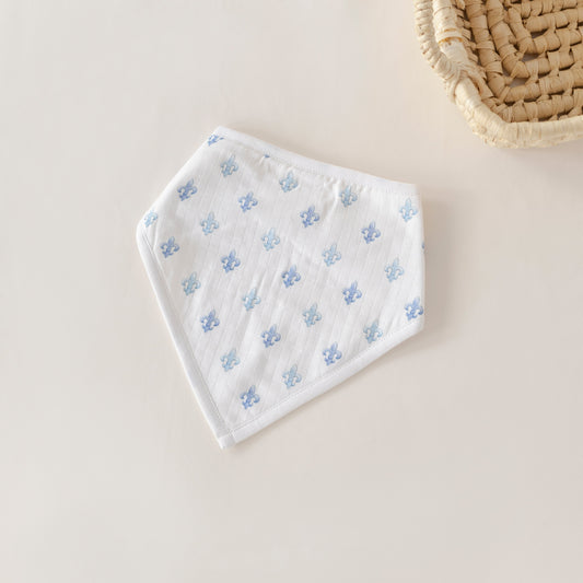 Fleur De Bleu Organic Muslin Bib-Rogue Magnolia Custom Designs