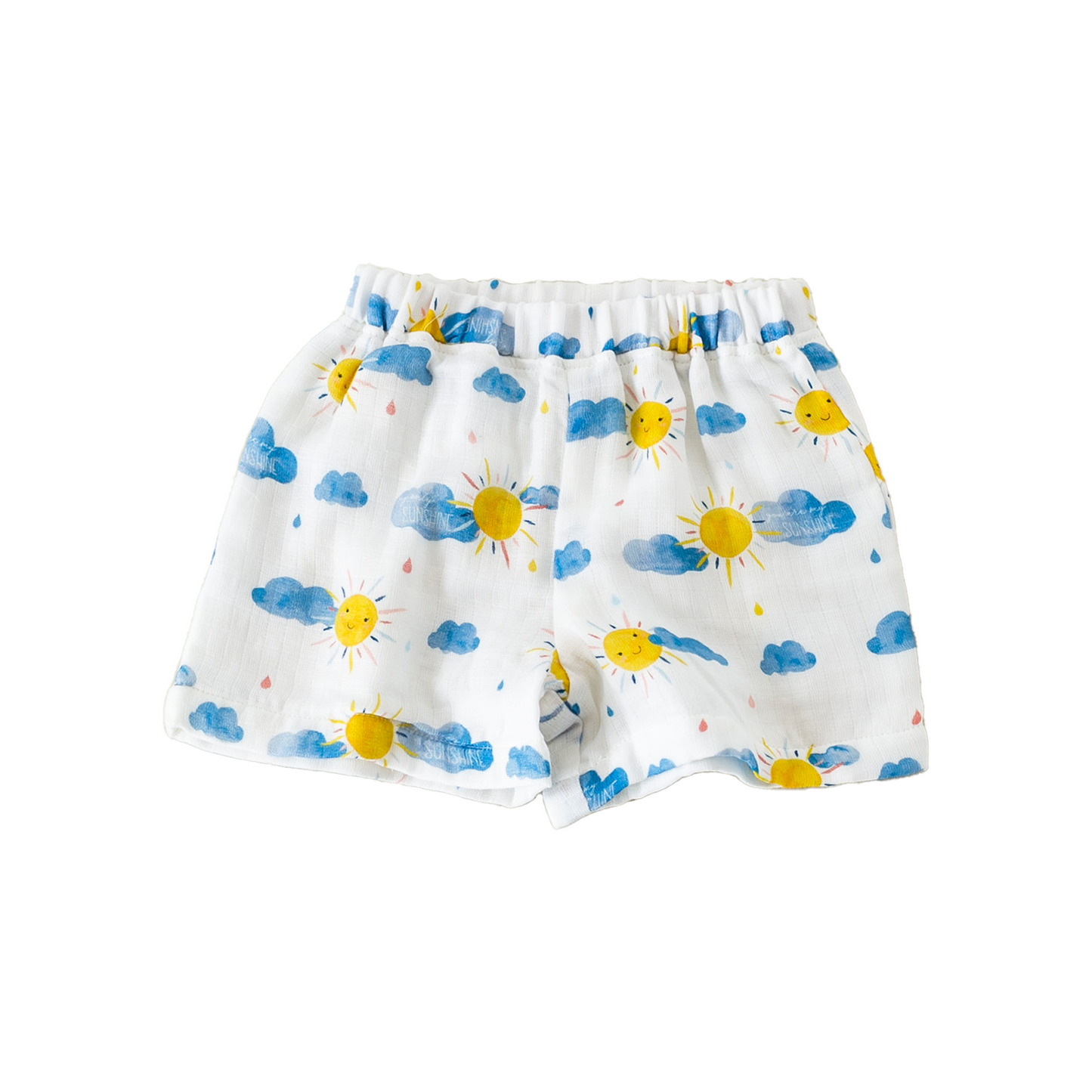 You Are My Sunshine Organic Muslin Shorts-Rogue Magnolia Custom Designs