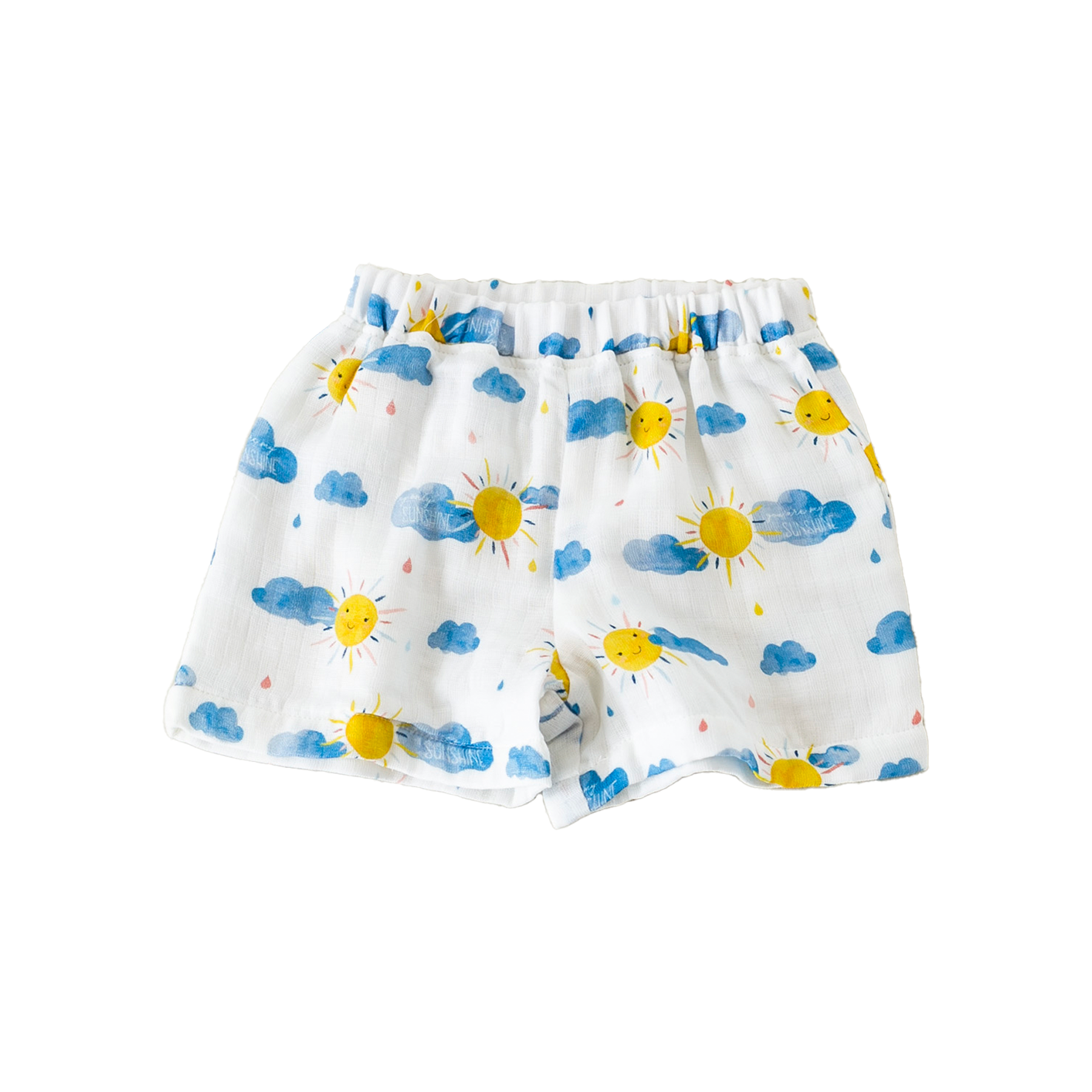 You Are My Sunshine Organic Muslin Shorts-Rogue Magnolia Custom Designs