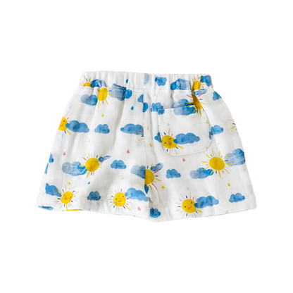 You Are My Sunshine Organic Muslin Shorts-Rogue Magnolia Custom Designs